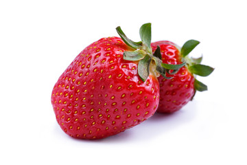 Tasty strawberry on a white background.