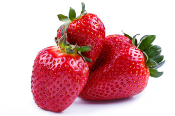 Tasty strawberry on a white background.