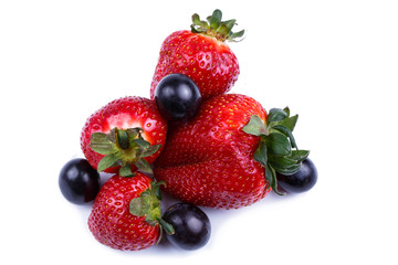 Tasty strawberry on a white background.