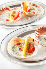 scallops on the party table