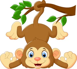 Papier Peint photo Singe Cartoon funny monkey on a tree