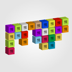 Colorful composition with cubes