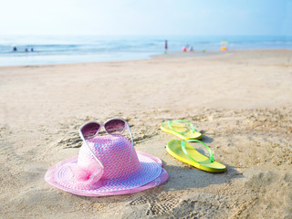 flip flop on the sand beach