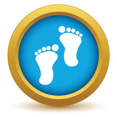Gold foot steps icon