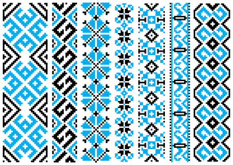Ethnic embroidery ornaments seamless pattern