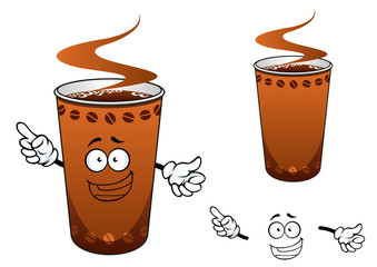 Takeaway cup of coffee cartoon character