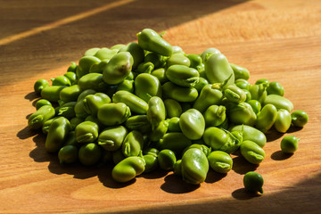 Pile of fava beans, Vicia faba