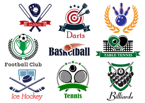 Competition sports emblems and symbols