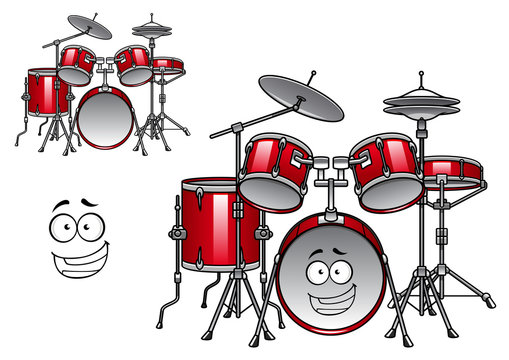 Red drum kit cartoon character
