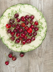 Cherry on a wooden table