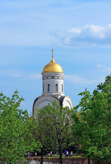 Fototapeta na wymiar Memorial Church in honor of the Victory in World War II