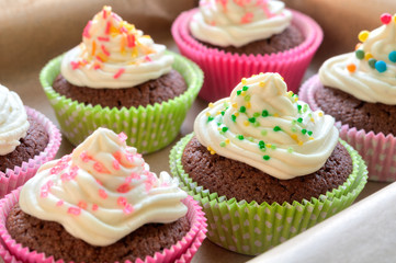 Colourful Chocolate Cupcakes