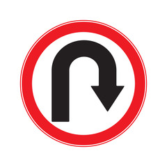 No U Turn Right  Sign