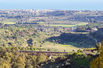 Obraz premium Three bridges over the Valley of the Temples, Agrigento