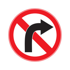 No Turn Right  Sign