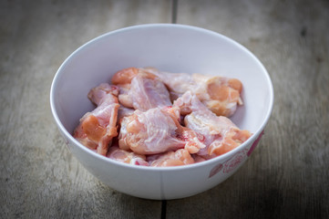 Raw chicken wings