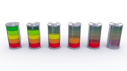 Accumulator battery in a line
