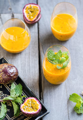 Mango with Passion fruit smoothie by fresh ingredients