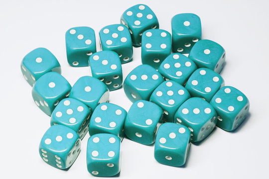 Colored playing dice