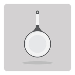 Vector of flat icon, flying pan on isolated background