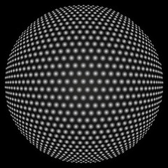 Dotted halftone sphere.
