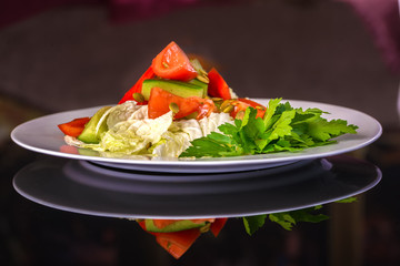 Greek salad with vegetables and feta
