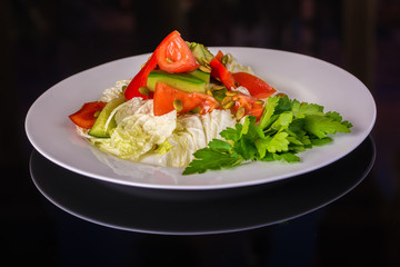 Greek salad with vegetables and feta