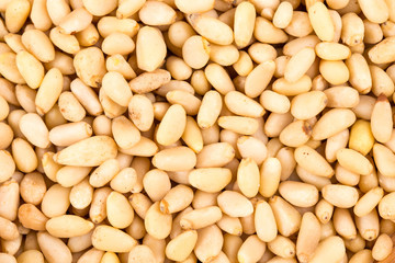 Tasty healthy peeled pine nuts.