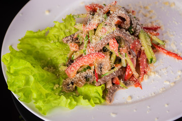 Salad with vegetable and seafood