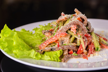 Salad with vegetable and seafood