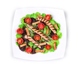 Caesar salad close up.