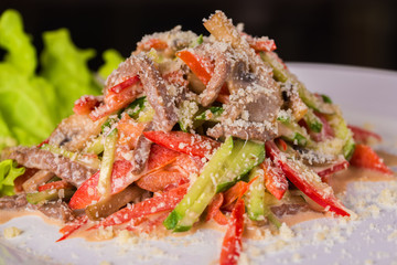 Salad with vegetable and seafood