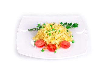 Spaghetti with tomato basil.
