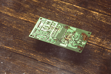 Old printed circuit board.