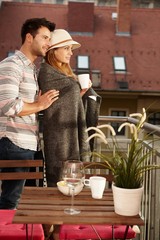 Romantic evening in balcony