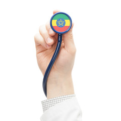 Fototapeta premium Stethoscope with flag series - Ethiopia