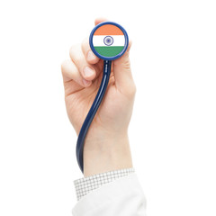 Fototapeta premium Stethoscope with flag series - India