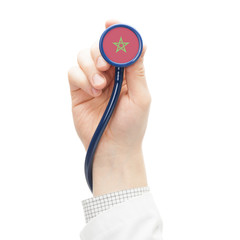 Fototapeta premium Stethoscope with flag series - Morocco