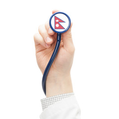 Stethoscope with flag series - Nepal