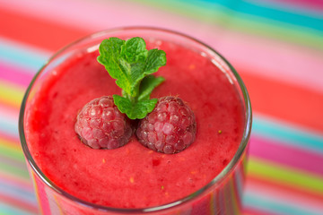 Healthy fresh  delicious homemade raspberry smoothie