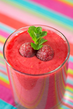 Healthy fresh  delicious homemade raspberry smoothie