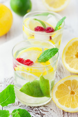 Lemonade in a glass with mint
