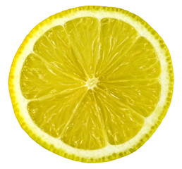 lemon slice isolated on white with clipping path close up