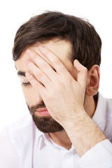 Fototapeta premium Young depressed businessman.