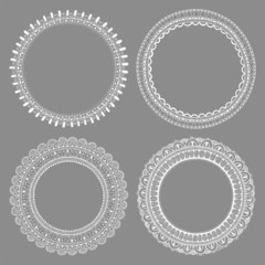 Set of decorative frames with space for text, hand-drawn 