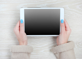 tablet pc computer in hand