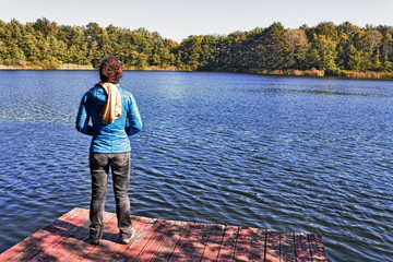 Fototapeta premium Frau am See