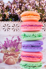 traditional french colorful macarons