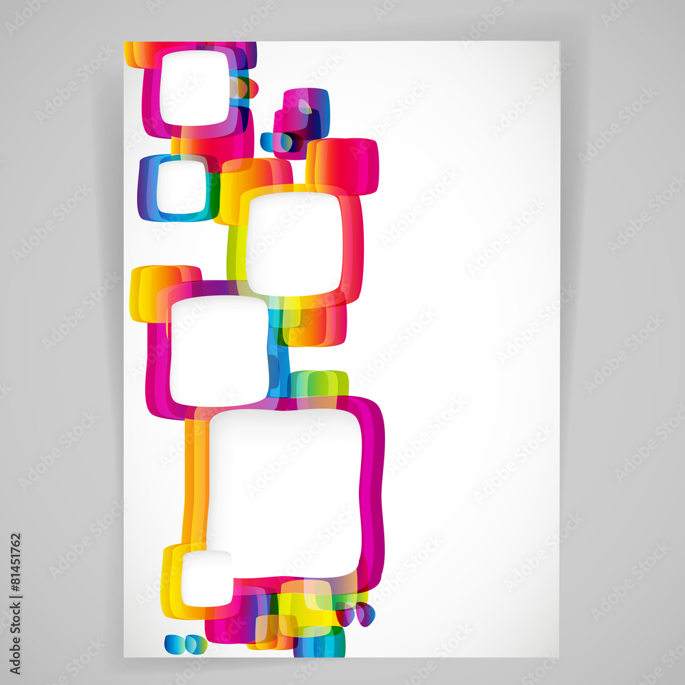 Poster Abstract background with rounded frames.