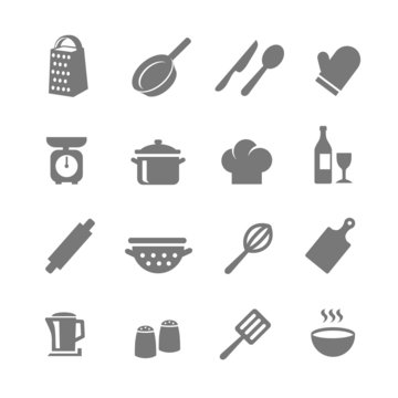 Set Of Kitchen And Cooking Icons.